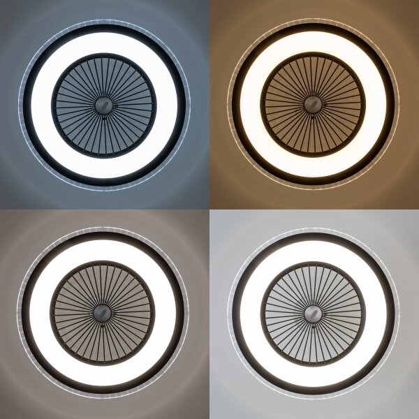 Brilagi - LED Stmívatelné svítidlo s ventilátorem RONDA LED/48W/230V černá + DO