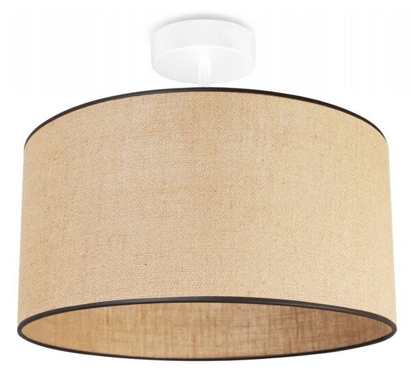 Stropní svítidlo Juta, 1x jutové stínítko, (výběr ze 2 barev konstrukce), (fi 40cm), bl
