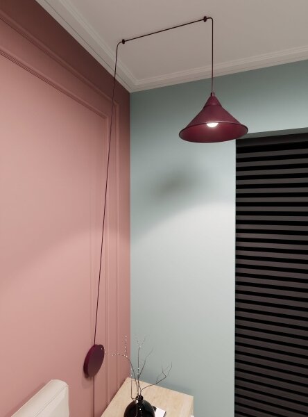 Lustr na lanku ABRAMO 1xE27/15W/230V červená