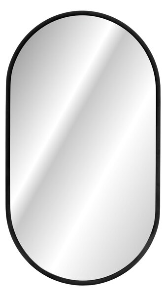Comad Apollo zrcadlo 50x90 cm oválný s osvětlením černá LUSTRO APOLLO BLACK