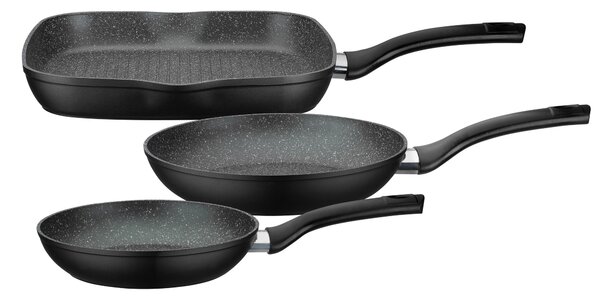 SADA PÁNVÍ povrch Vitaflon® Quarzit 3dílné 20+24+28 cm GSW - Online Only vaření, Online Only