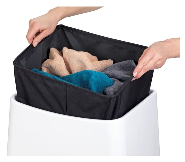 Bílá taburetka s úložným prostorem Wenko Wing, 33 l