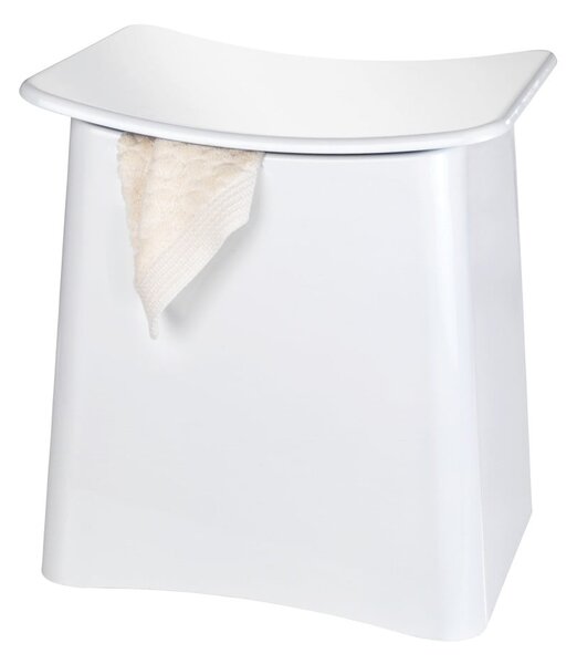Bílá taburetka s úložným prostorem Wenko Wing, 33 l
