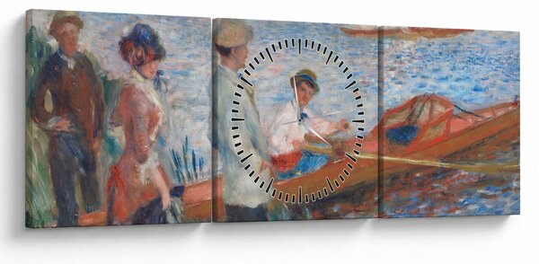 Obraz - Auguste Renoir, Oarsmen at Chatou, reprodukce (s hodinami) (90x30 cm)