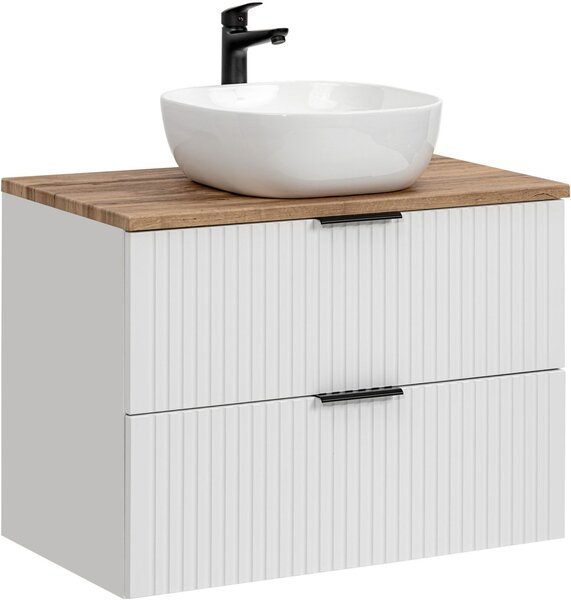 Sada skříňka Comad Adel White ADEL WHITE 82-80-B-2S, umyvadlo Comad Smile UM-6252SMILE40DP, ADEL OAK 89-80-B