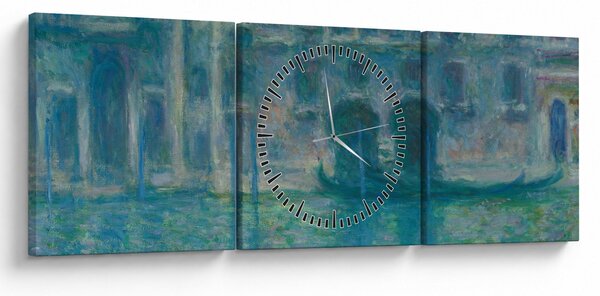 Obraz - Claude Monet, Palazzo da Mula, Venice, reprodukce (s hodinami) (90x30 cm)