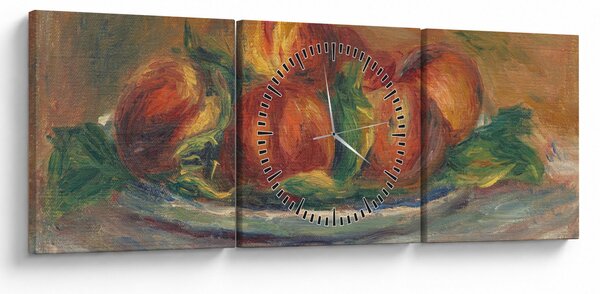 Obraz - Auguste Renoir, Peaches on a Plate, reprodukce (s hodinami) (90x30 cm)