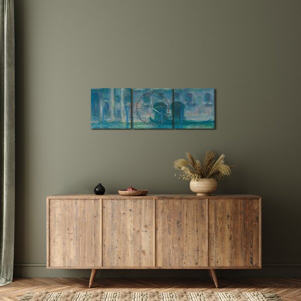 Obraz - Claude Monet, Palazzo da Mula, Venice, reprodukce (s hodinami) (90x30 cm)
