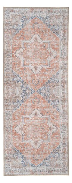 Žinylkový koberec Ajver 80x200 cm, oranžová/modrá