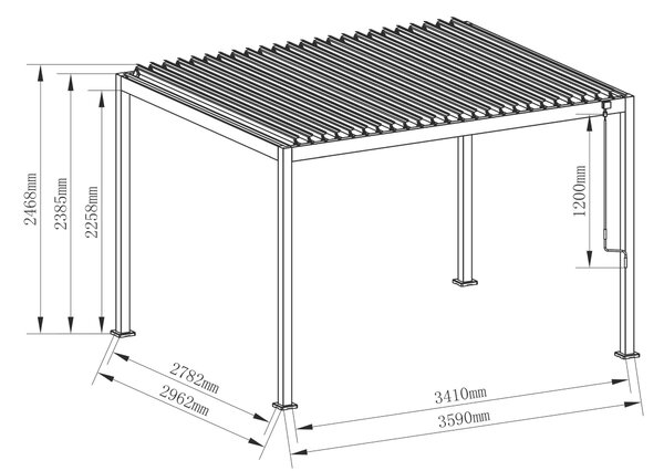 PERGOLA velikost: 359/238/296 cm Gardenson - Online Only zahradní nábytek, Online Only