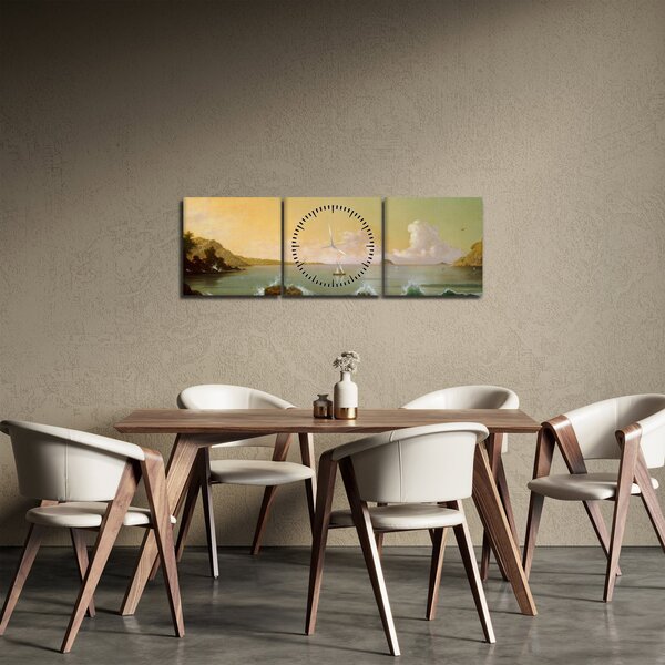 Obraz - Martin Johnson Heade, Rio de Janeiro Bay, reprodukce (s hodinami) (90x30 cm)