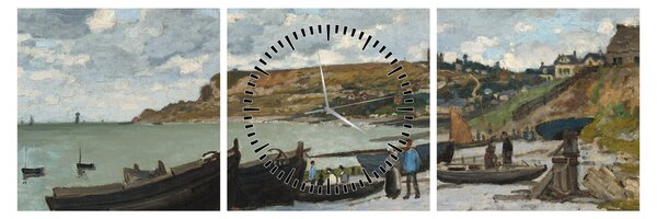 Obraz - Claude Monet, Sainte Adresse, reprodukce (s hodinami) (90x30 cm)