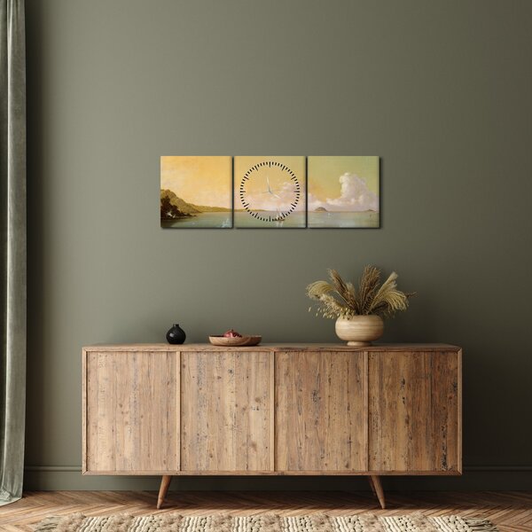 Obraz - Martin Johnson Heade, Rio de Janeiro Bay, reprodukce (s hodinami) (90x30 cm)