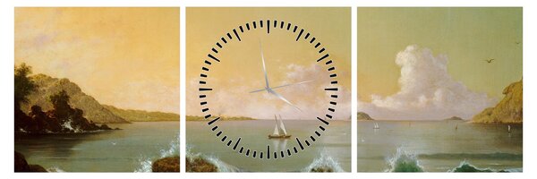 Obraz - Martin Johnson Heade, Rio de Janeiro Bay, reprodukce (s hodinami) (90x30 cm)