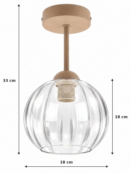 BRILAGI - LED Přisazený lustr RETRO GLASS 1xE27/60W/230V pr. 18 cm béžová/čirá