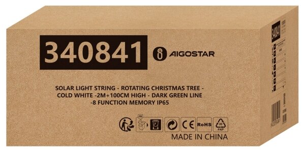 Aigostar - LED Solární vánoční dekorace LED/0,59W/3,7V 100 cm IP65 studená bílá