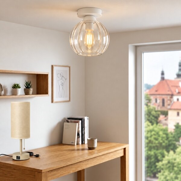 BRILAGI - LED Stropní svítidlo RETRO GLASS 1xE27/60W/230V pr. 18 cm bílá/čirá