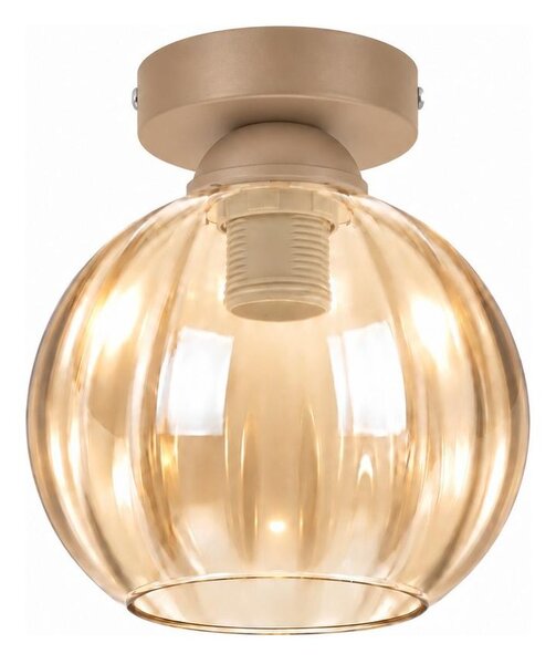 BRILAGI -LED Stropní svítidlo R GLASS 1xE27/60W/230V pr. 18cm béžová/kouř béžová