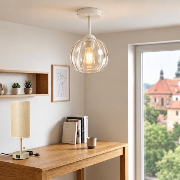 BRILAGI - LED Přisazený lustr RETRO GLASS 1xE27/60W/230V pr. 18 cm bílá/čirá