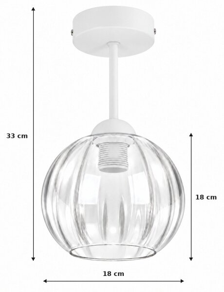 BRILAGI - LED Přisazený lustr RETRO GLASS 1xE27/60W/230V pr. 18 cm bílá/čirá