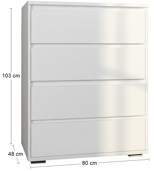Nabbi Zásuvková komoda Lovik CH-800-4DR - bílá