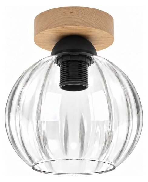BRILAGI - LED Stropní svítidlo RETRO GLASS 1xE27/60W/230V pr. 18 cm dub/čirá