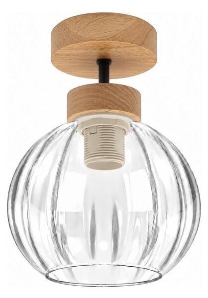 BRILAGI - LED Přisazený lustr RETRO GLASS 1xE27/60W/230V pr. 18 cm dub/čirá