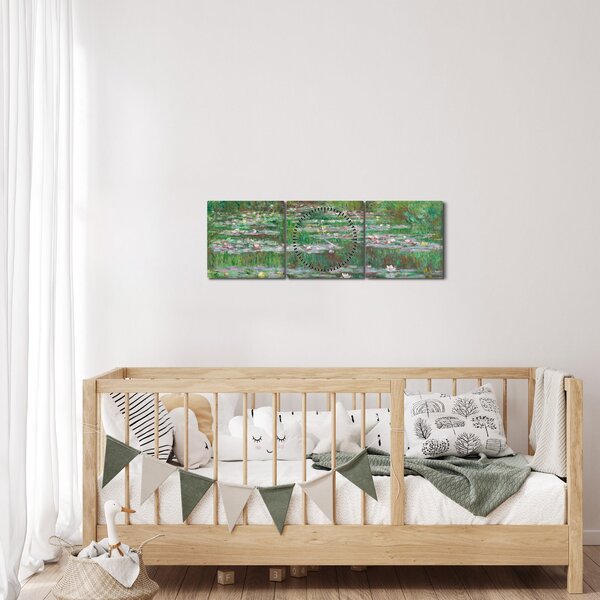 Obraz - Claude Monet, The Japanese Footbridge, reprodukce (s hodinami) (90x30 cm)
