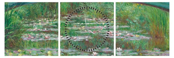 Obraz - Claude Monet, The Japanese Footbridge, reprodukce (s hodinami) (90x30 cm)