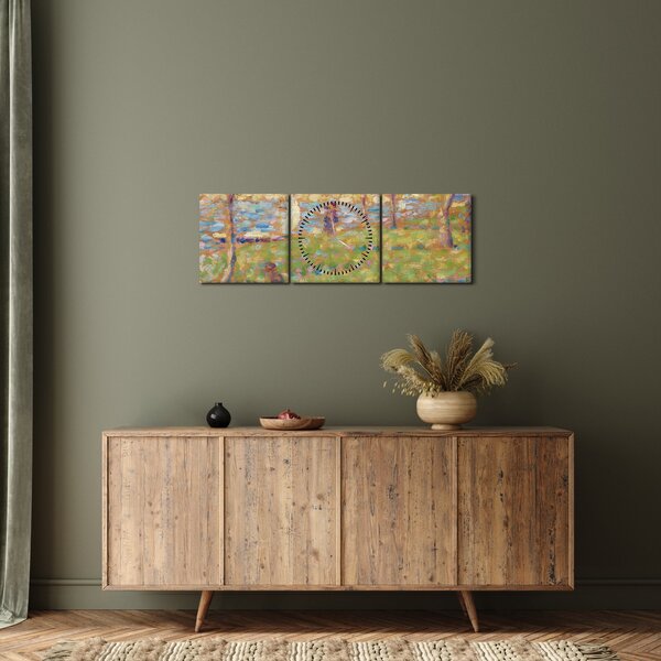 Obraz - Georges Seurat, Study for "La Grande Jatte", reprodukce (s hodinami) (90x30 cm)