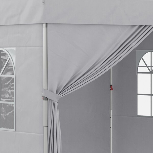Outsunny Skládací Zahradní Gazebo Pop-up Recepční Stan 3x3 s Nastavitelnou Výškou, Bočními Stěnami, Ventilací, Okny a Taškou na Kolech z Oxfordské Tka