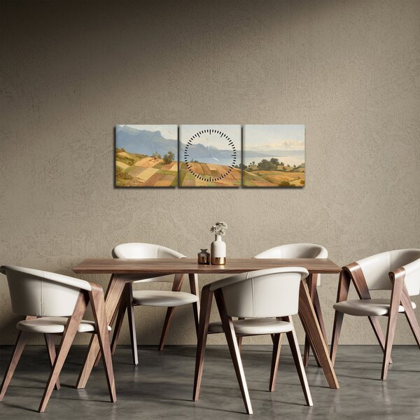 Obraz - Alexandre Calame, Swiss Landscape, reprodukce (s hodinami) (90x30 cm)