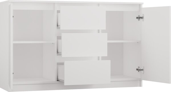 Komoda, bílá, 200 x 75 x 40 cm