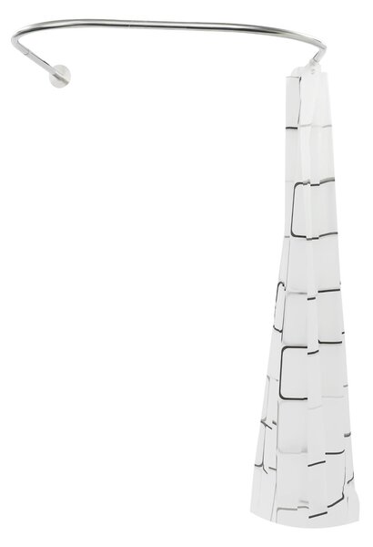 Závěs do sprchy U-Form, 180 x 240 cm. Tyč na závěs do sprchy, koupelna. Tyč do sprchy, nerezová ocel. Rohová tyč. Univerzální tyč. Pro domácnost, balkon, sprchový kout