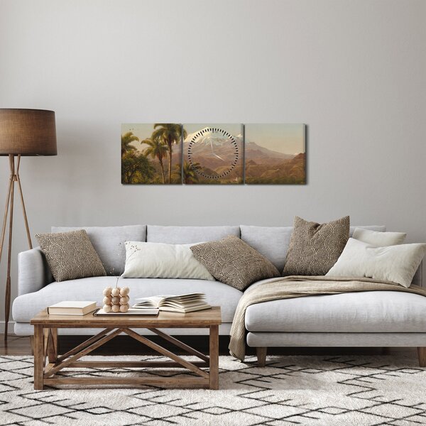 Obraz - Frederic Edwin Church, Tamaca Palms, reprodukce (s hodinami) (90x30 cm)