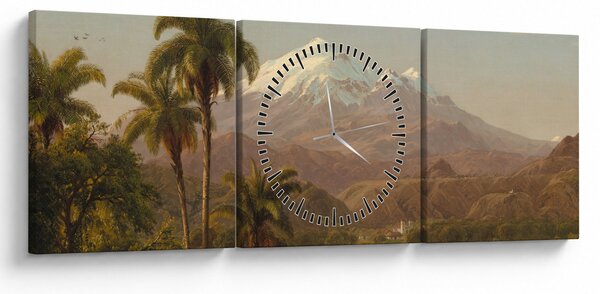 Obraz - Frederic Edwin Church, Tamaca Palms, reprodukce (s hodinami) (90x30 cm)