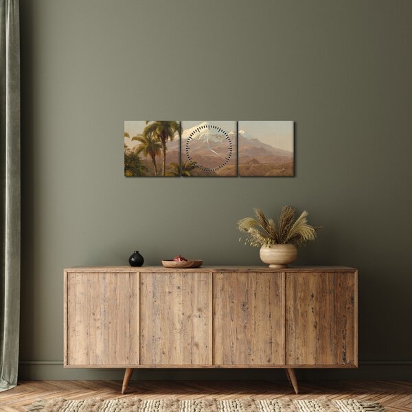 Obraz - Frederic Edwin Church, Tamaca Palms, reprodukce (s hodinami) (90x30 cm)
