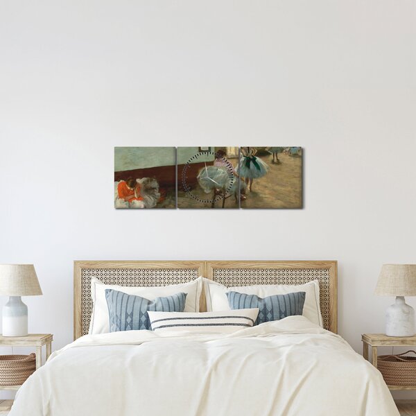 Obraz - Edgar Degas, The Dance Lesson, reprodukce (s hodinami) (90x30 cm)