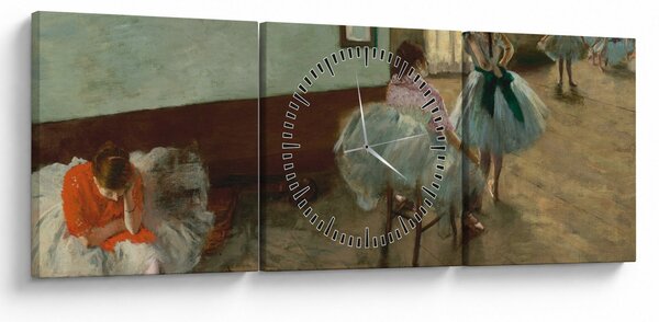 Obraz - Edgar Degas, The Dance Lesson, reprodukce (s hodinami) (90x30 cm)