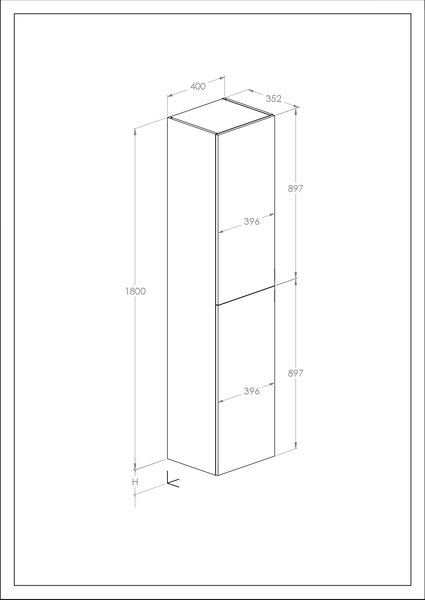 Roca Extra skříňka 40x35.2x180 cm boční závěsná modrá A857956538