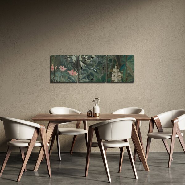 Obraz - Henri Rousseau, The Equatorial Jungle, reprodukce (s hodinami) (90x30 cm)