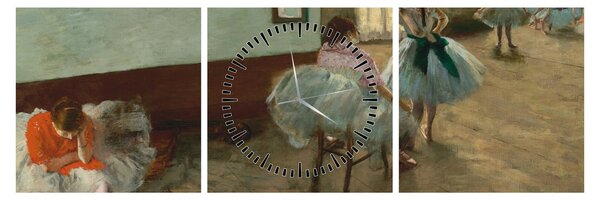 Obraz - Edgar Degas, The Dance Lesson, reprodukce (s hodinami) (90x30 cm)
