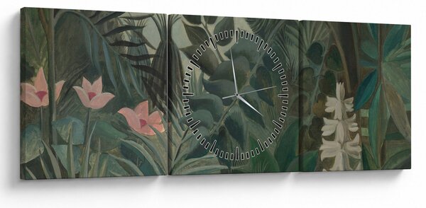 Obraz - Henri Rousseau, The Equatorial Jungle, reprodukce (s hodinami) (90x30 cm)