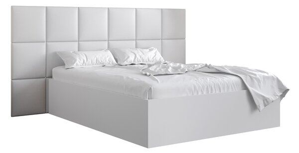 Manželská postel s čalouněným čelem 160 cm Brittany 4 (bílá matná + bílá) (s roštem). 1046056