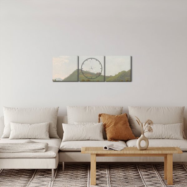 Obraz - Simon Denis, View Near Naples, reprodukce (s hodinami) (90x30 cm)
