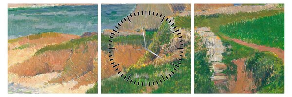 Obraz - Henri Moret, The Island of Raguenez, Brittany, reprodukce (s hodinami) (90x30 cm)