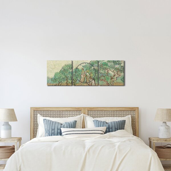Obraz - Vincent van Gogh, The Olive Orchard, reprodukce (s hodinami) (90x30 cm)