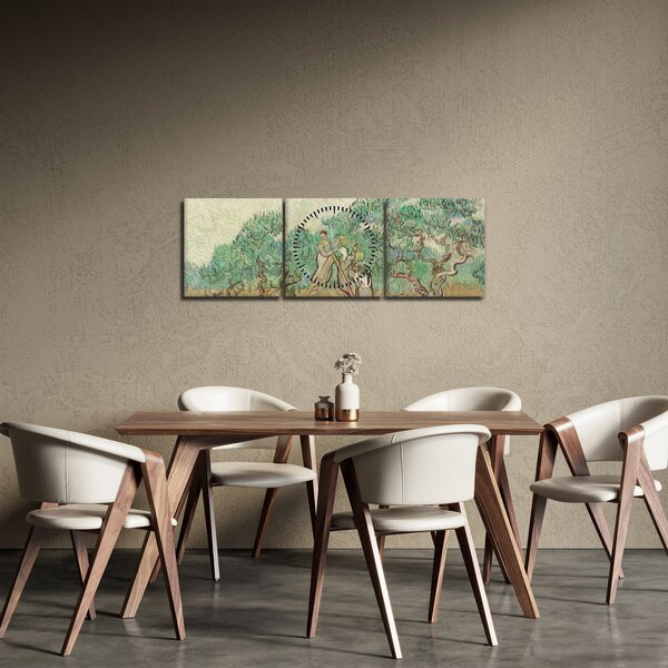 Obraz - Vincent van Gogh, The Olive Orchard, reprodukce (s hodinami) (90x30 cm)