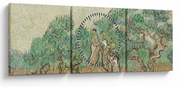 Obraz - Vincent van Gogh, The Olive Orchard, reprodukce (s hodinami) (90x30 cm)