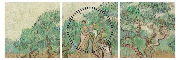 Obraz - Vincent van Gogh, The Olive Orchard, reprodukce (s hodinami) (90x30 cm)